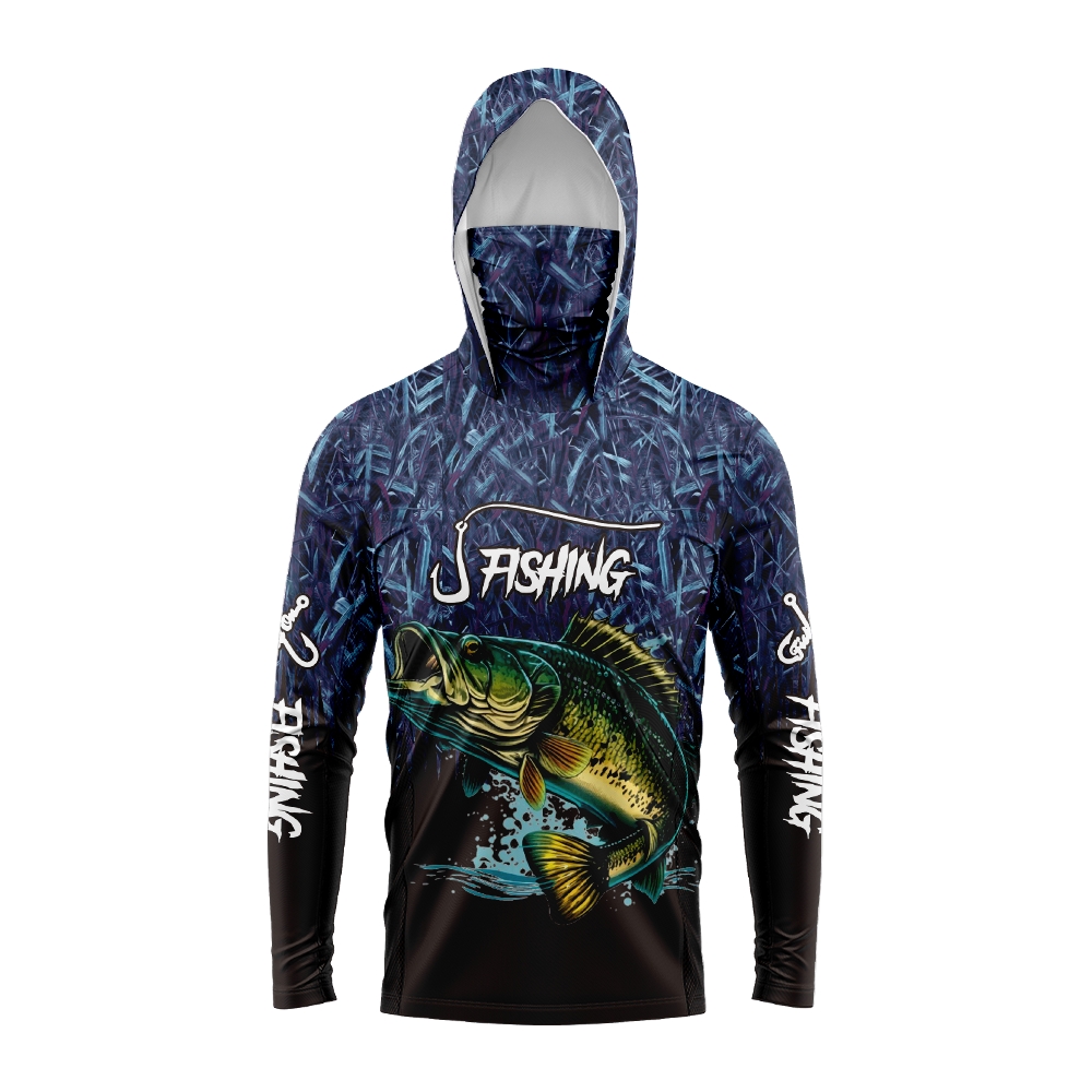 Fishing Hoodie - Heren Bass Fish Print Visserijhoodie met