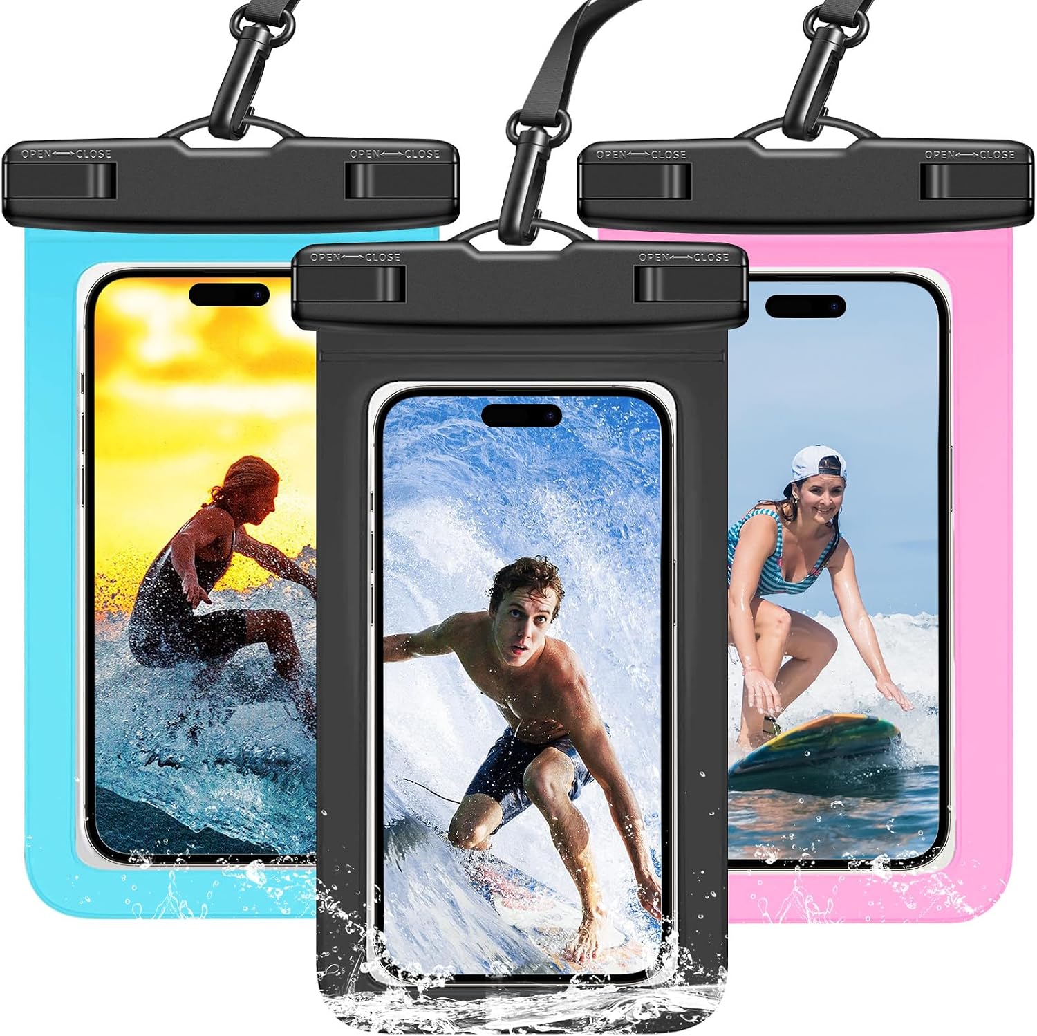 Fishing Bag Waterproof - 3-pack meerkleurige IPX8 waterdichte telefoonhoes HD