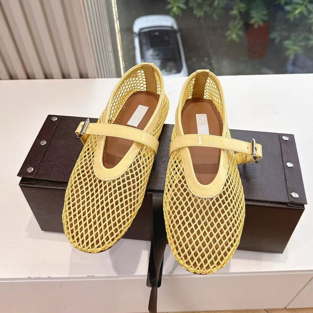 Fishing Belt - Designermerk geweven visnet Mary Jane enkellaarsjes