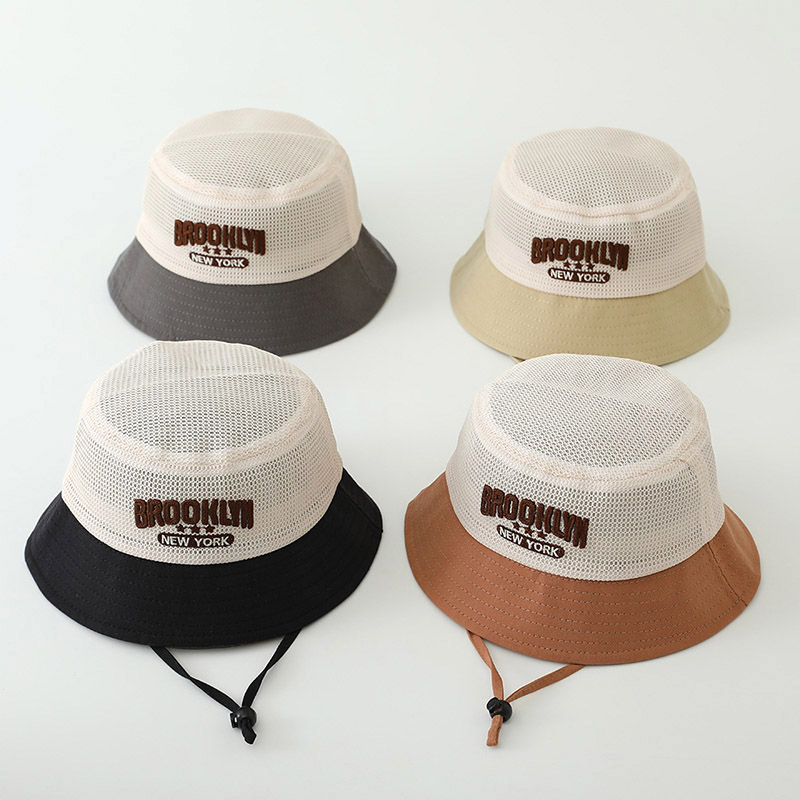 Fishing Hat - Met letters geborduurde babyzonnehoed Zomer mesh