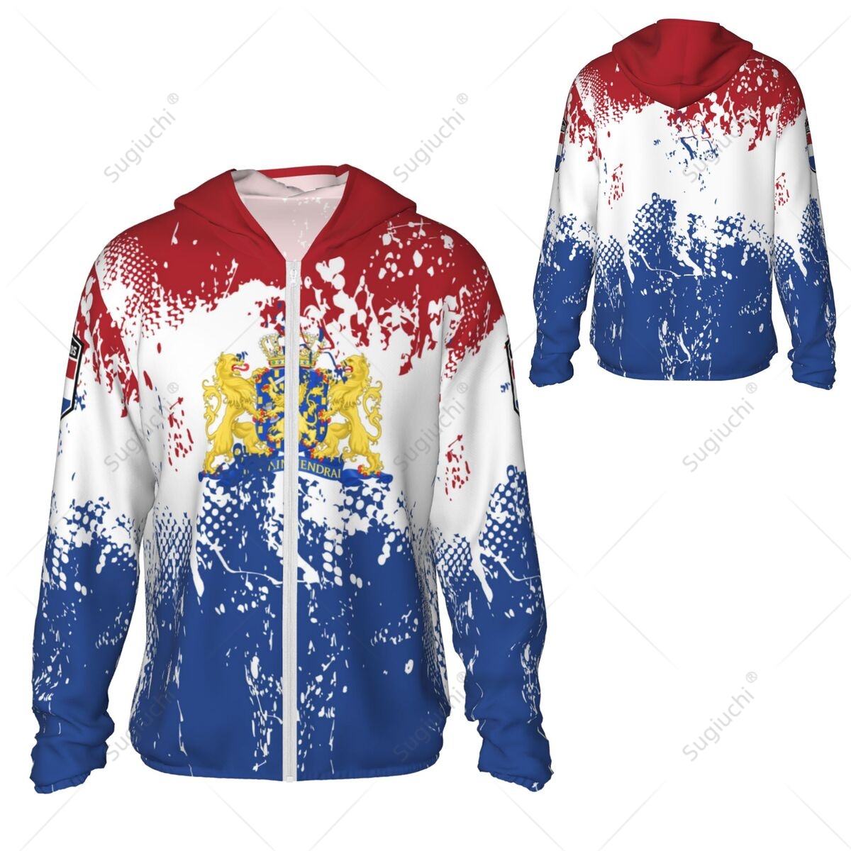 Fishing Hoodie - Nederlandse vlag Zonbeschermende hoodie Zonnebrandkleding Vissen