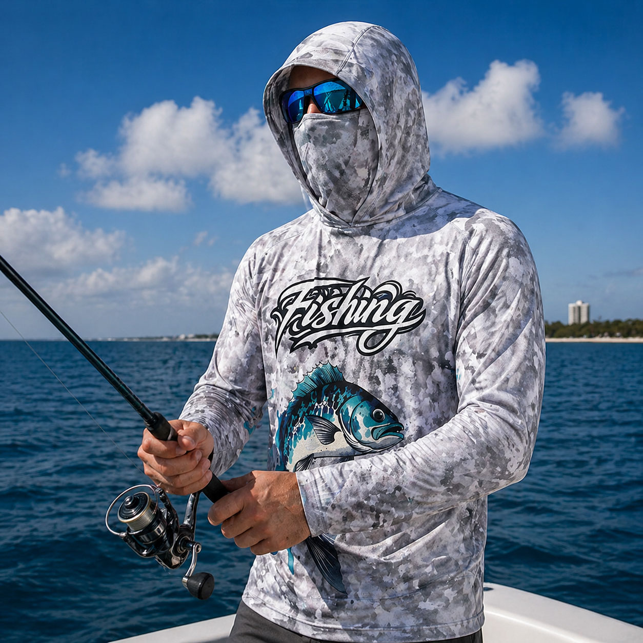 Fishing Hoodie - Visserijshirt met capuchon Heren Visserijkleding Lange
