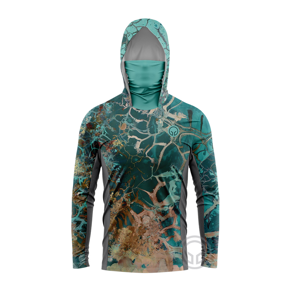 Fishing Hoodie - UPF50+ Zonbeschermende Heren Vissershoodie Kleurrijke Splash