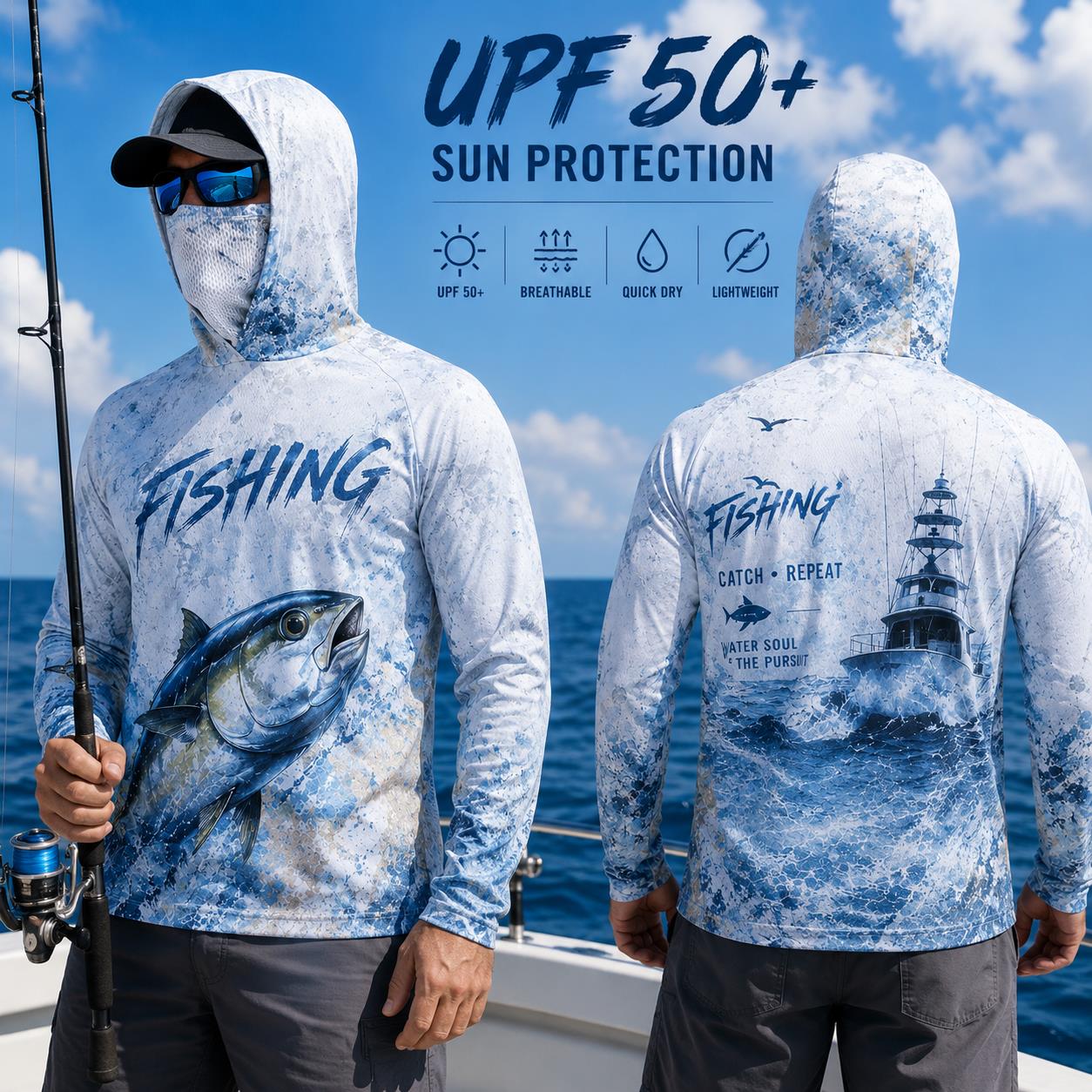 Vissershoodie Shirt Heren Lang - Fishing Hoodie recensie en prijs