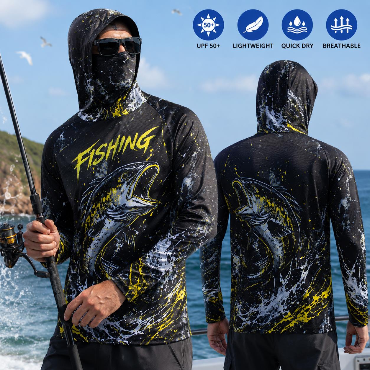 Heren vissershirt met capuchon - Fishing Hoodie recensie en prijs