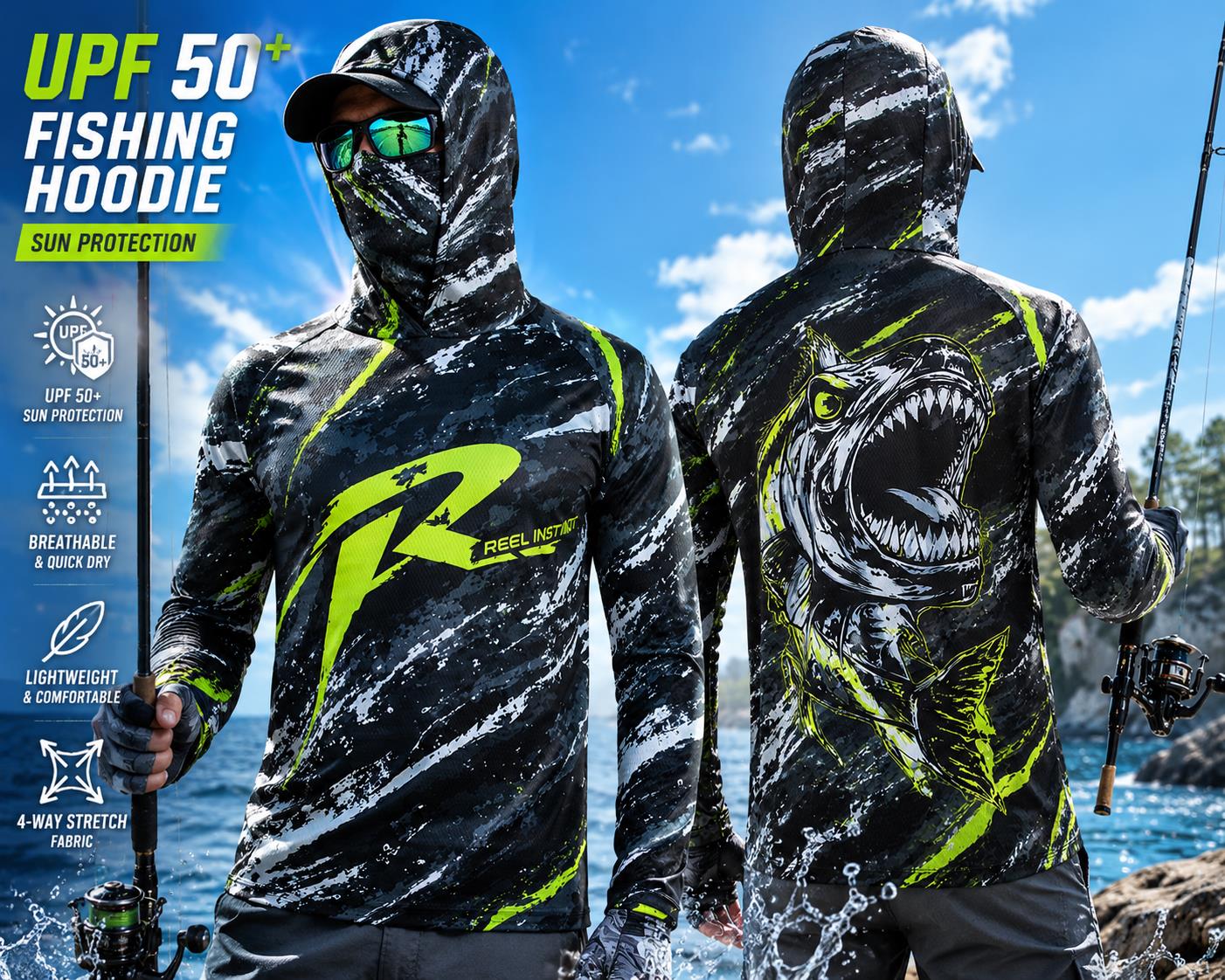 Heren vissershirt met capuchon - Fishing Hoodie recensie en prijs