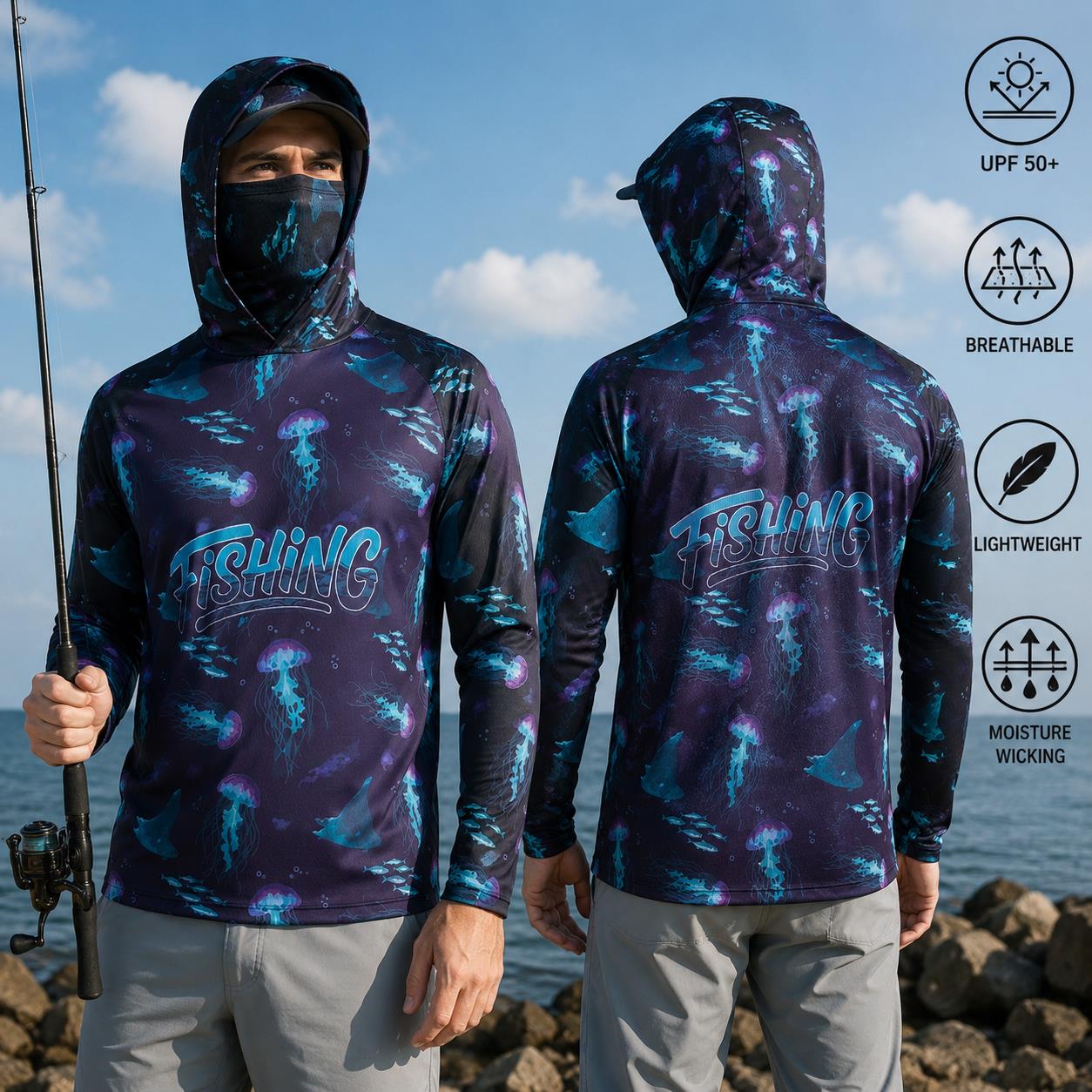 Visserijshirt met capuchon Her - Fishing Mask Sun Protection recensie en prijs