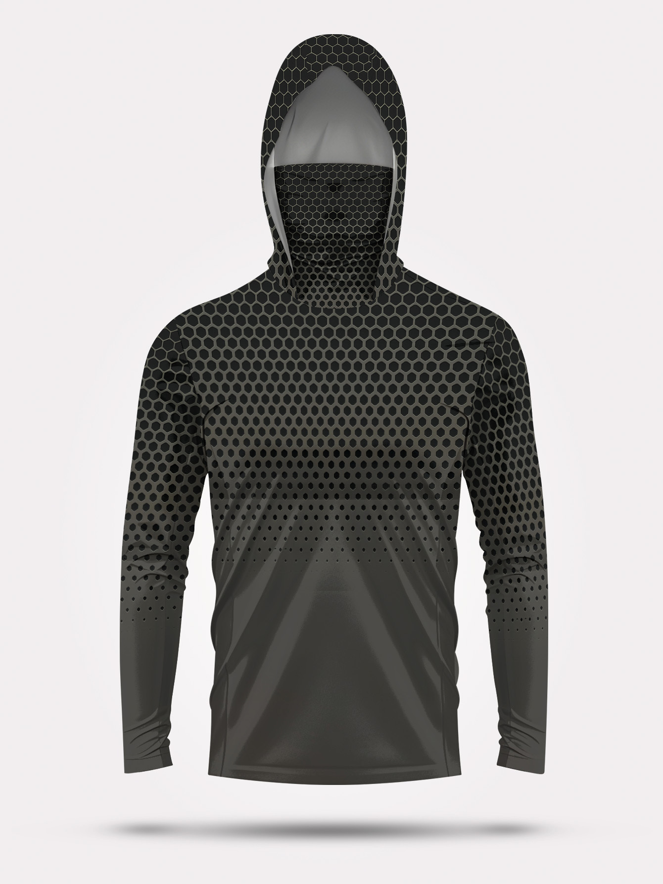 Grijs gradiënt honingraatpatro - Fishing Hoodie recensie en prijs